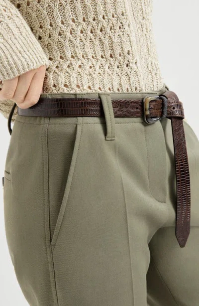 Brunello Cucinelli Kickflare Cigarette Trousers In Green