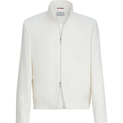 Brunello Cucinelli Outerwear Jacket With Stand Collar In Multi
