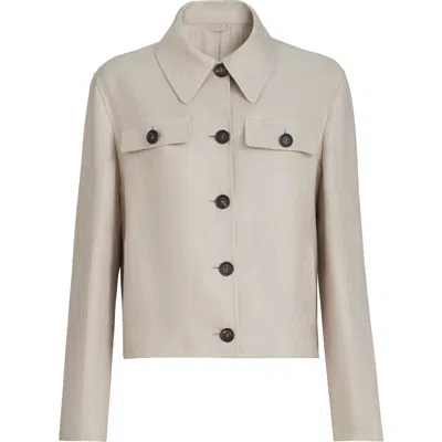 Brunello Cucinelli Linen Jacket Long Sleeves Point Collar In Multi