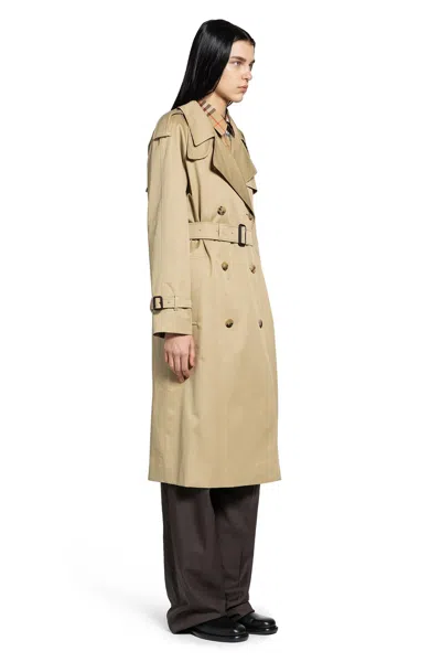 Burberry Long Castleford Trench Coat In Gold