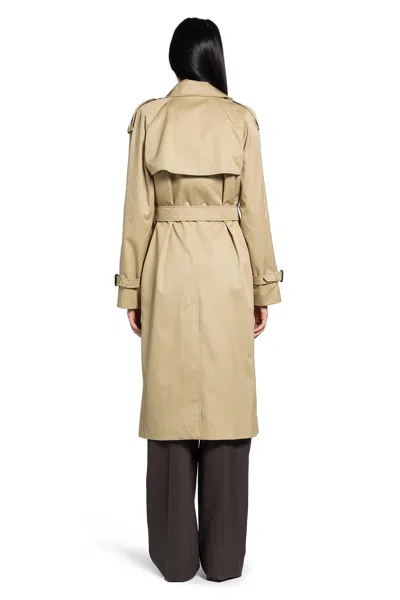 Burberry Long Castleford Trench Coat In Gold