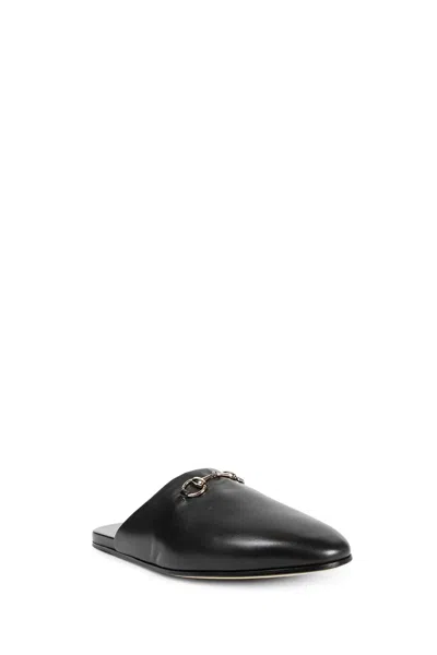 Gucci Men Black Mule With Horsebit On The Front In Smooth Leather Man