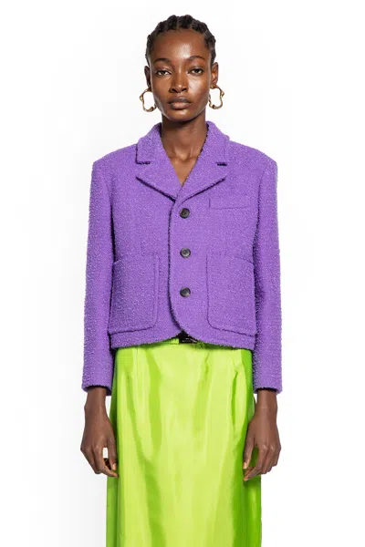 Gucci Purple Cotton Casual Jacket In Purple