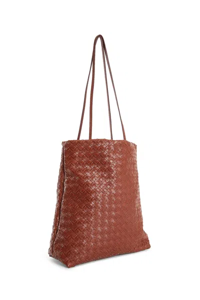 The Row Lilou Woven Bag In Leather In Brown