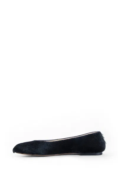 The Row Square Ballet Flats In Pony In Black