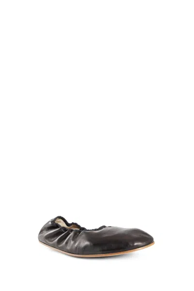 The Row 10mm Hereditas Leather Ballerina Flats In Black