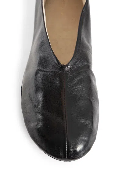 The Row Stella Slippers In Leather In Black