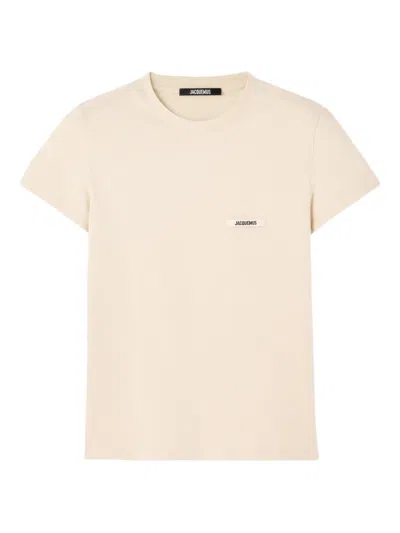 Jacquemus Le Tshirt Gros Grain Short Sleeve In Neutral