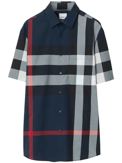 Burberry Summerton Check Cotton Shirt In Black