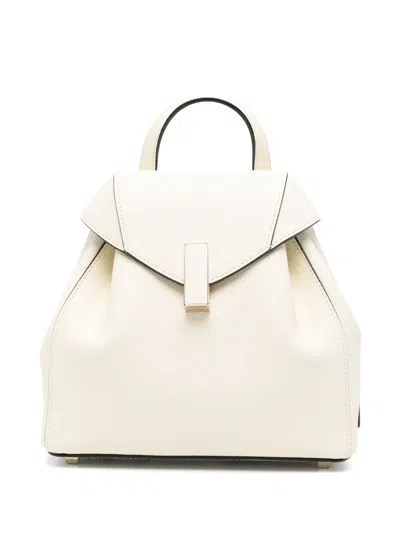 Valextra Iside Mini Leather Backpack In White
