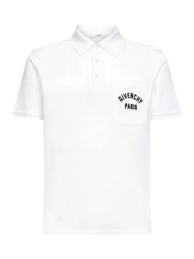 Givenchy Polo Shirt With Short Sleeves And Chest Pocket In White