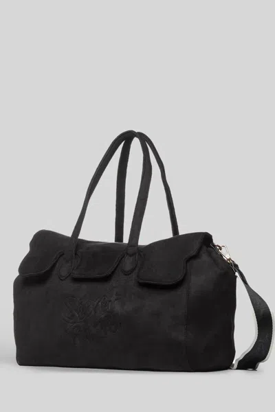 Secret Pon-pon Secret Pon Pon Monica Tote Large Tote In Black