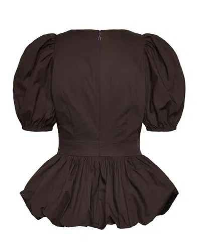 Rotate Birger Christensen Flower Intarsia Top In Brown