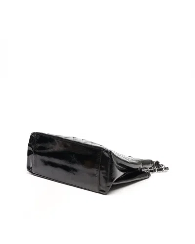 Pre-owned Chanel Patent (gst) Grand Shopping Tote Bag In Black