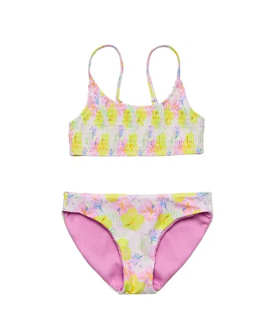 Snapper Rock Girls' Aloha Vacay Recycled Bikini - Big Kid In Pink