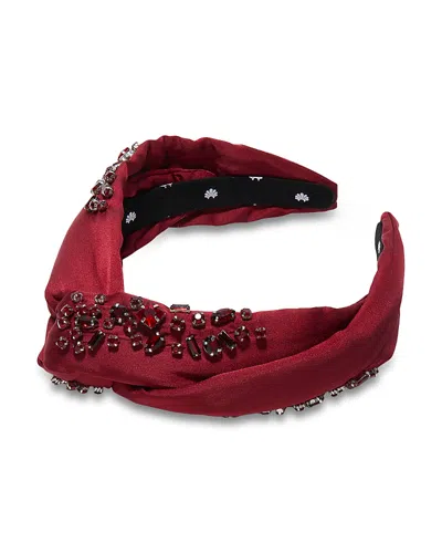 Lele Sadoughi Marlene Jeweled January Birthstone Headband In Burgundy
