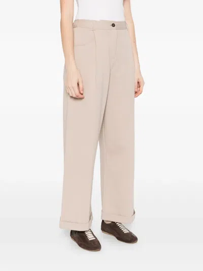 Brunello Cucinelli Cuffed-hem Trousers In Neutral