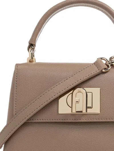 Furla Leather Tote Bag In Brown