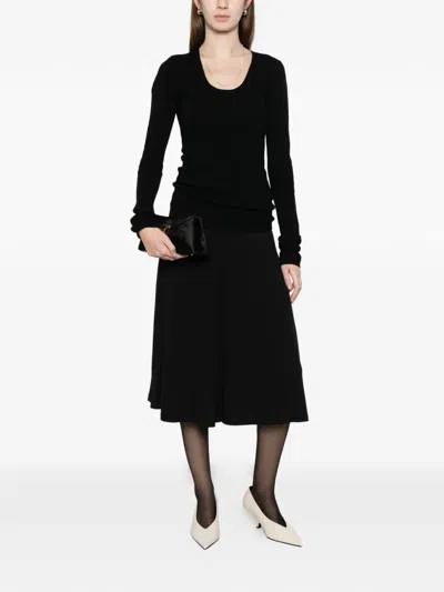 Totême Toteme Fluid Midi Skirt In Black