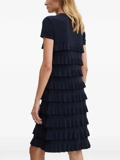 Joseph Ribkoff Ruffled Mini Dress In Blue