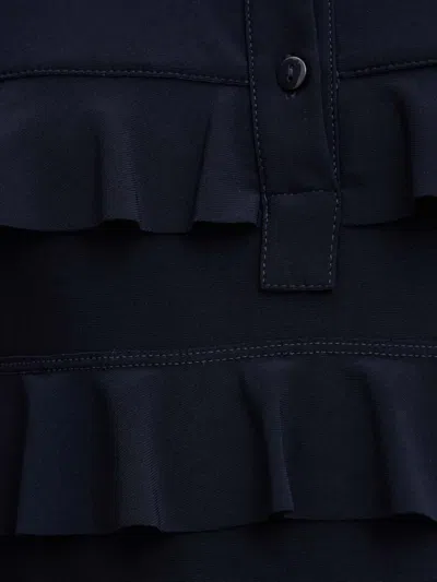 Joseph Ribkoff Ruffled Mini Dress In Blue