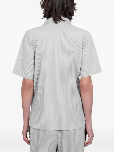 Issey Miyake Pleated Polo Shirt In Multi