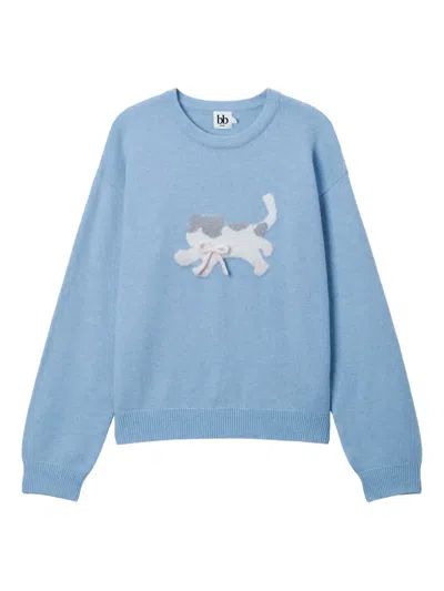 B+ab Appliqué Crew-neck Sweater In Blue