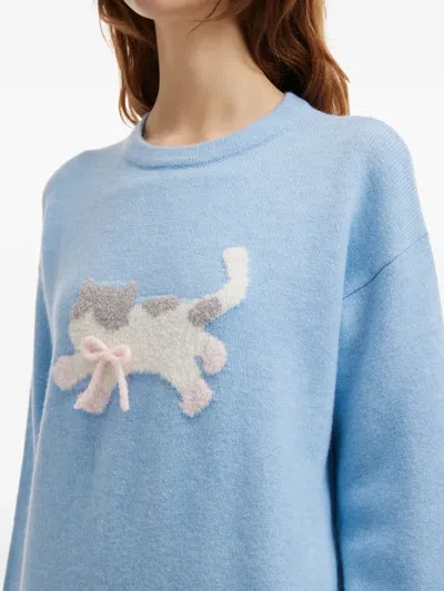 B+ab Appliqué Crew-neck Sweater In Blue
