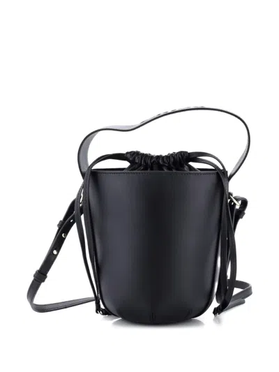 Pre-owned Chloé Sense Drawstring Leather Bucket Bag In Black