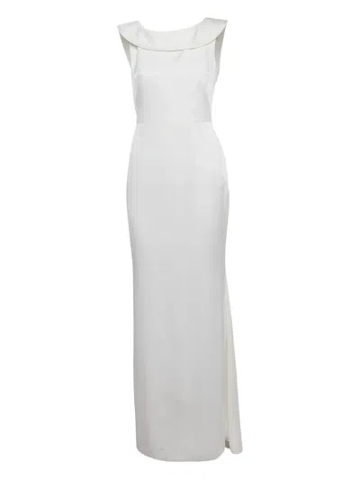 Paule Ka Crepe Frilled Dress In White