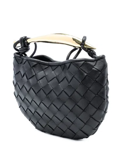 Pre-owned Bottega Veneta 2012-2025 Baby Lambskin Intrecciato Sardine Satchel In Black