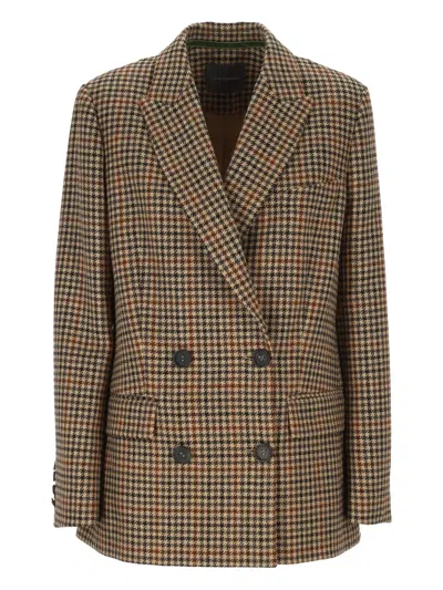 Lorena Antoniazzi Houndstooth Double-breasted Jacket In Neutral