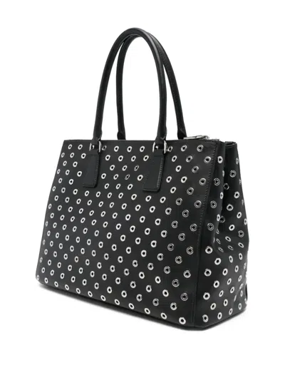 Prada Eyelet Tote Bag In Black