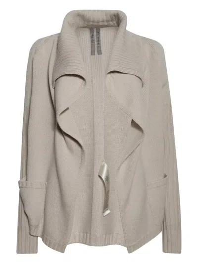 Rick Owens Shawl Cardigan In Gray