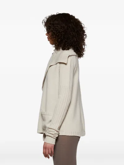 Rick Owens Shawl Cardigan In Gray