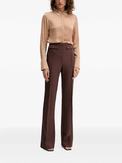 Fracomina Pleated Detail Shirt In Brown