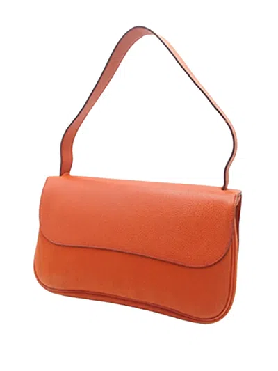 Pre-owned Hermes 2005 Vache Liege And Toile Sac Colorado Mm Crossbody Bag In Orange