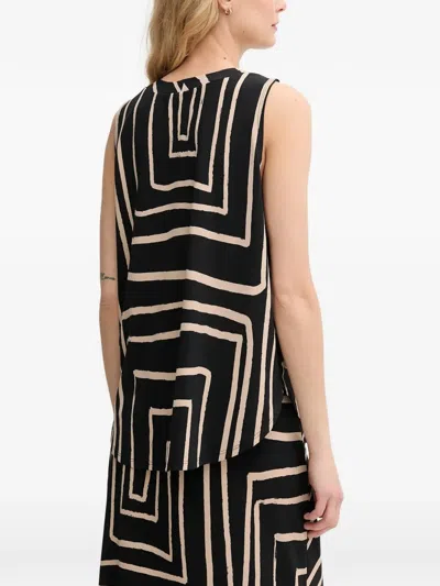 Joseph Ribkoff Geometric-pattern Sleeveless Top In Black