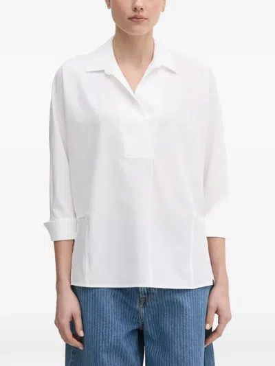 Joseph Ribkoff V-neck Blouse In White