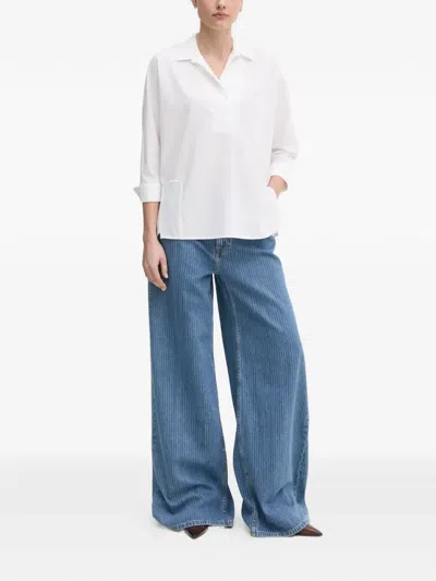 Joseph Ribkoff V-neck Blouse In White