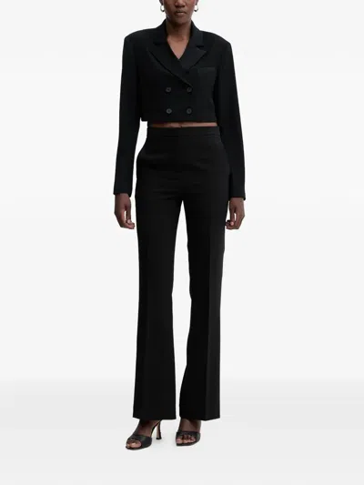 Fracomina Button Cropped Blazer In Black