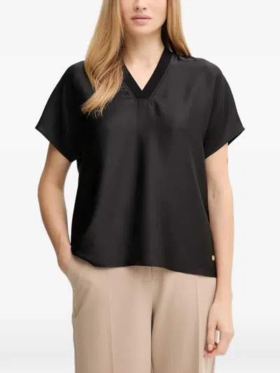 Joseph Ribkoff V-neck Blouse In Black