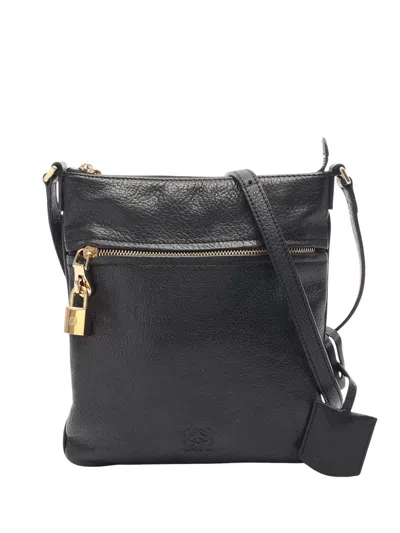 Pre-owned Loewe 2010-2025 Anagram Leather Crossbody Bag In Black
