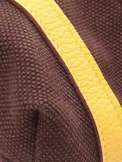 Pre-owned Hermes 2000-2025 Toile And Clemence Monsieur B Gm Tote Bag In Brown