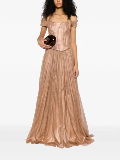 M.marquise Miriam Pleated Top In Animal Print