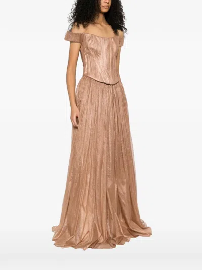 M.marquise Miriam Pleated Top In Animal Print