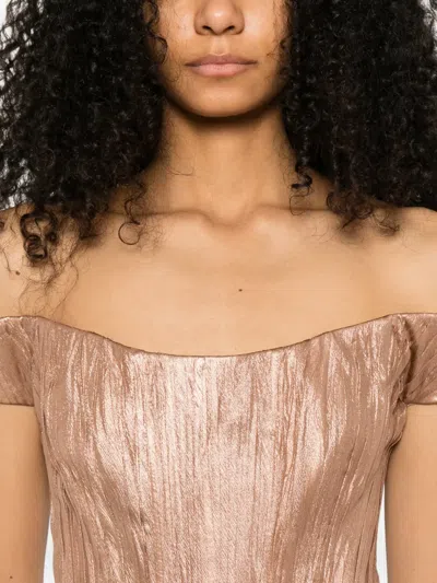 M.marquise Miriam Pleated Top In Animal Print