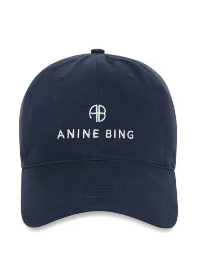 Anine Bing Womens Washed Navy Jeremy Cotton Baseball Cap In Blue