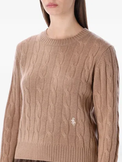 Sporty And Rich Cable-knit Crew-neck Sweater In Multi