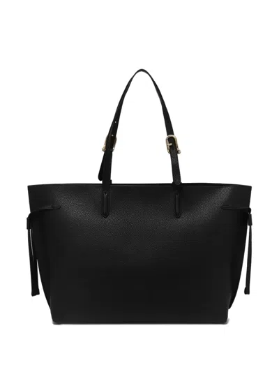 Furla Giove Leather Tote Bag In Black